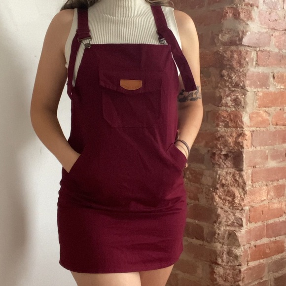Urban Pesear Burgundy Overall Dress - Picture 1 of 4